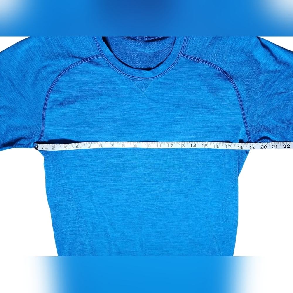 SET OF 2, Medium Lululemon Short Sleeve Tees, Blue and Black Heather - Picture 6 of 8